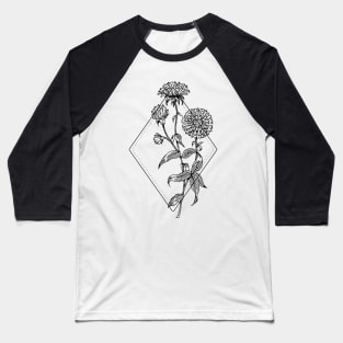 September Birth Flower Aster Baseball T-Shirt